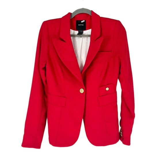 Smythe Duchess One Button Blazer Jacket in Red - Picture 2 of 8